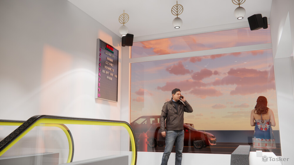 一樓出入口正面大面積玻璃