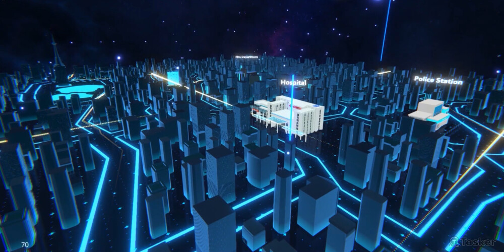 與科技公司合作建置城市模型並使用Unity引擎製作所有特效