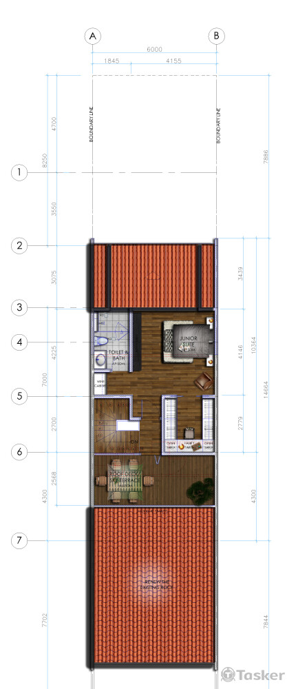 透天擴建 閣樓-平面規劃彩現