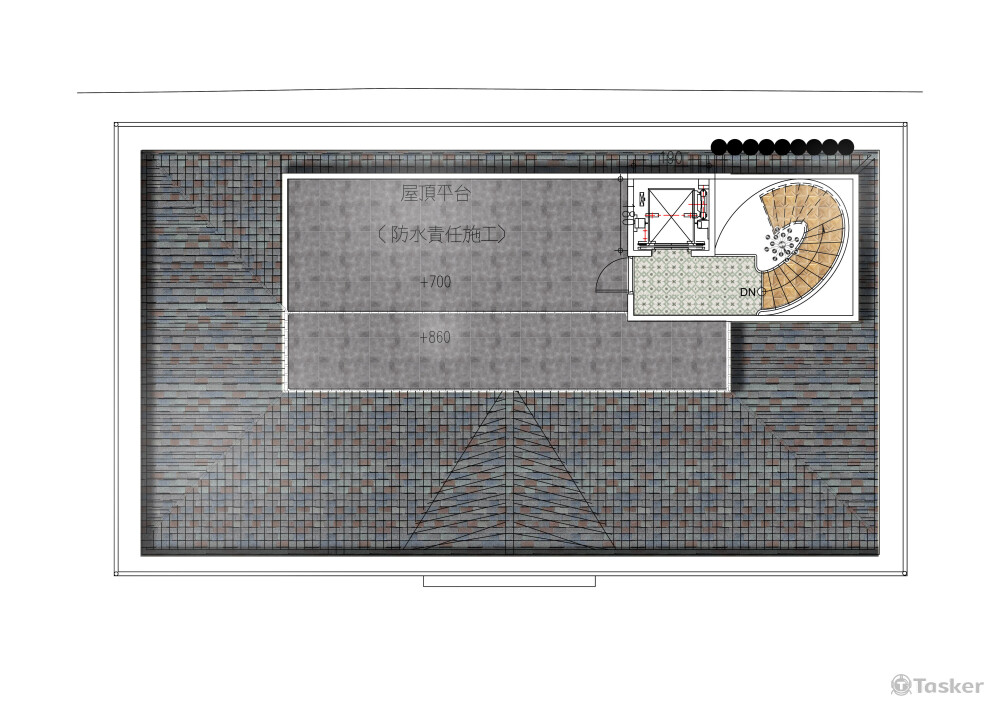 陽明山別墅 頂樓-平面規劃彩現