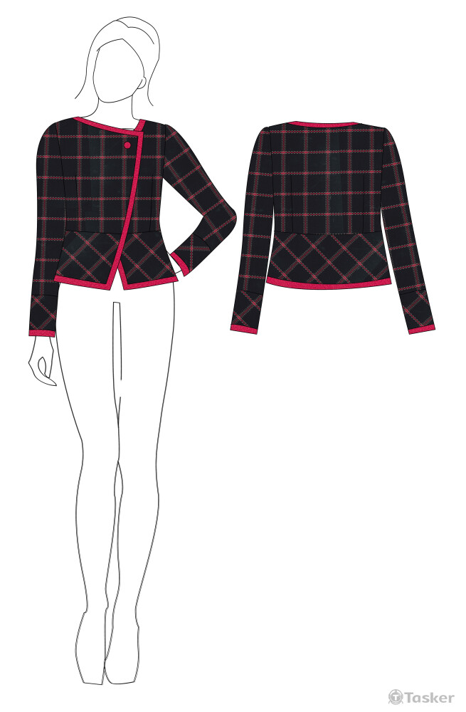 格紋毛料淑女外套