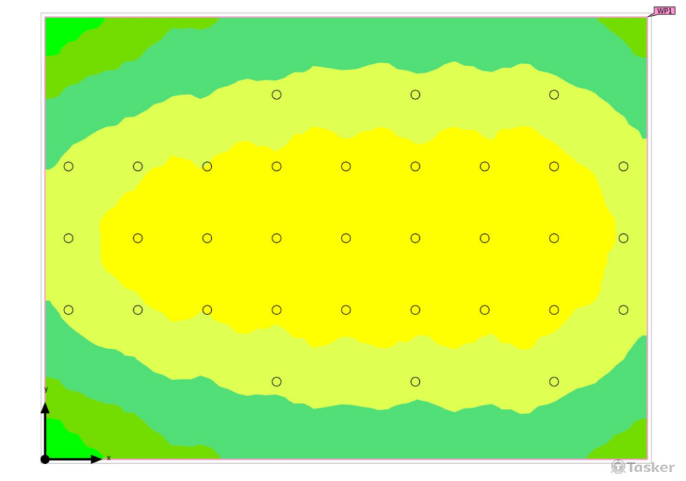 羽球場照度偽色圖