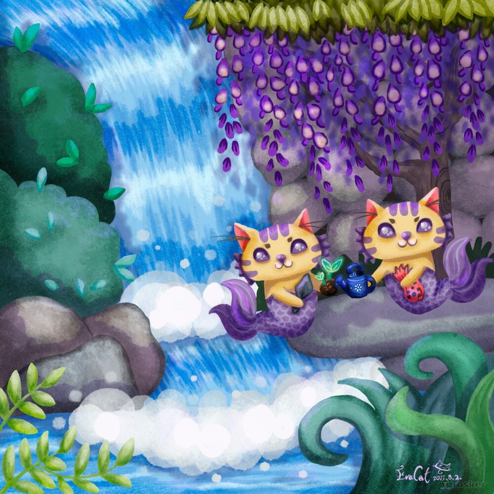 雙胞胎瀑布種花