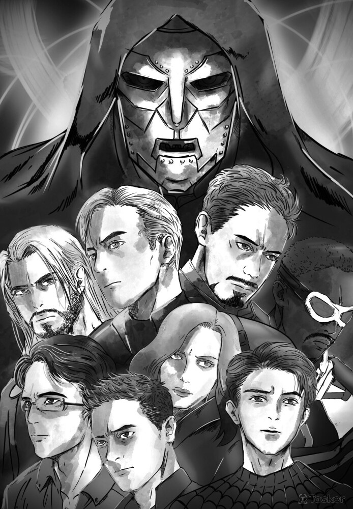 盾鐵、漫威同人封面