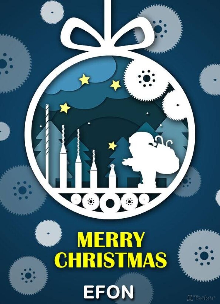 企業節電子日賀卡-聖誕節-依工業零件設計(鑽頭)