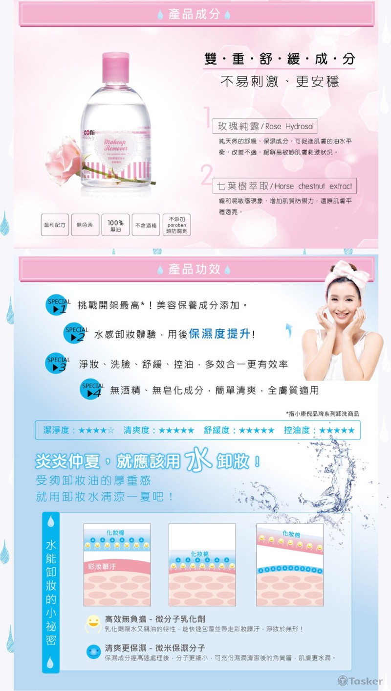 舒敏卸妝水EDM文字