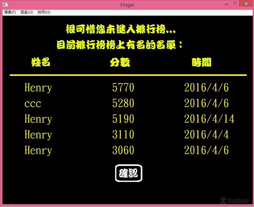 跳舞機排行榜畫面