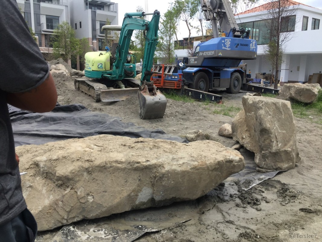 造景石 就位