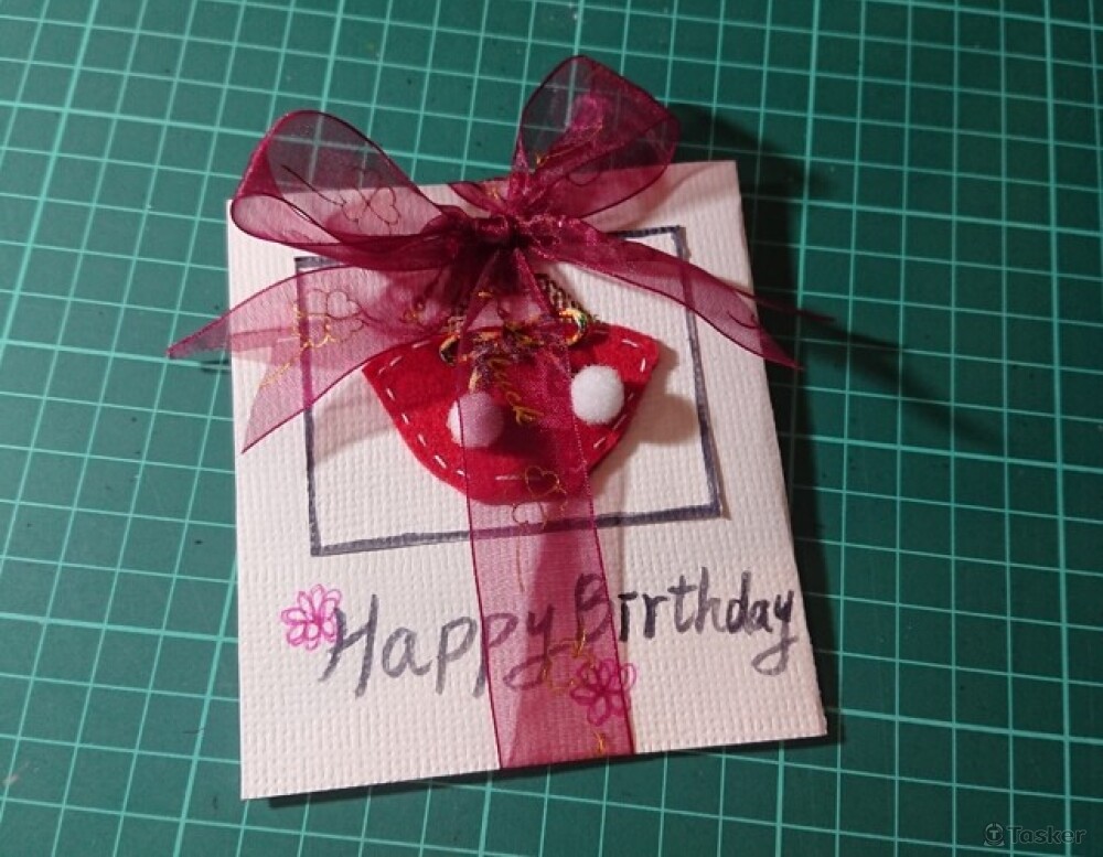 手工母親生日賀卡乙張(含客製包裝)