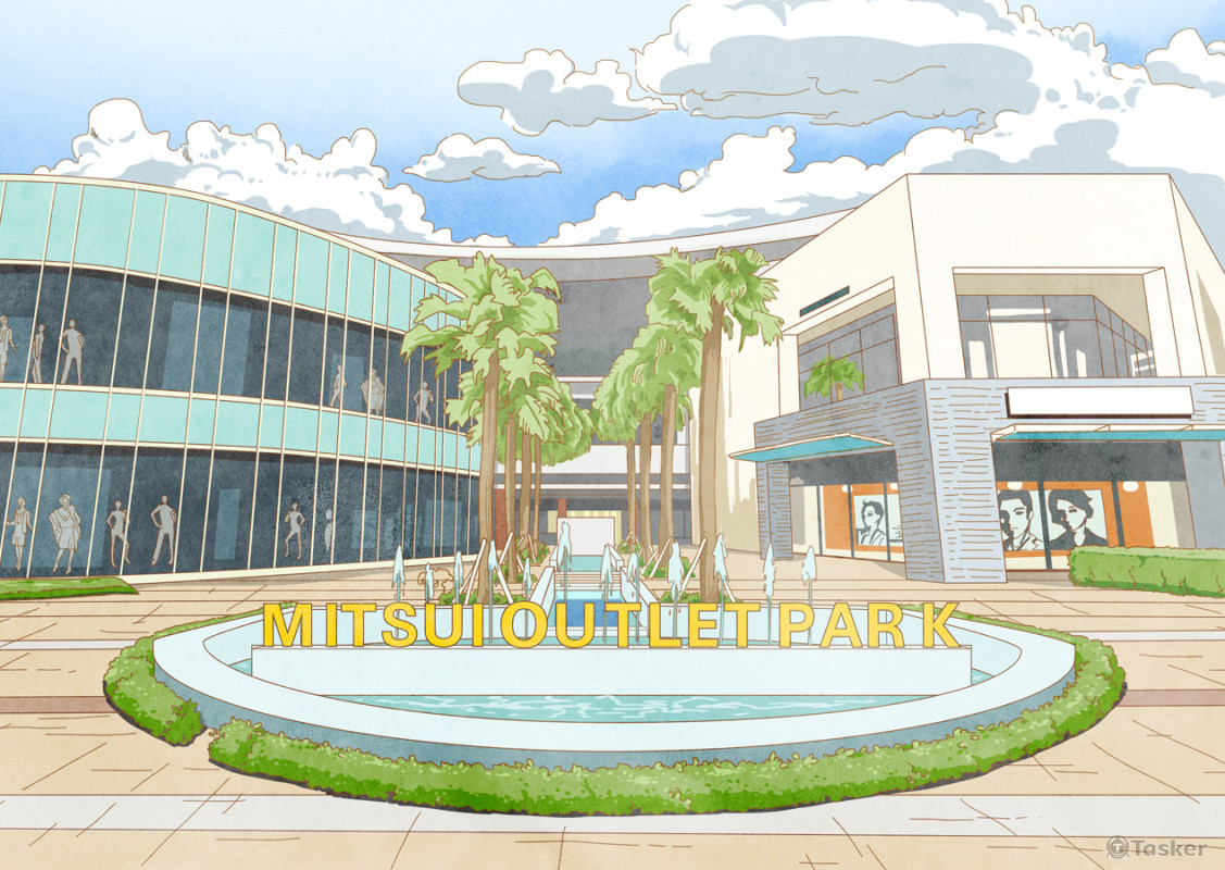 三井 outlet 廣告插畫素材