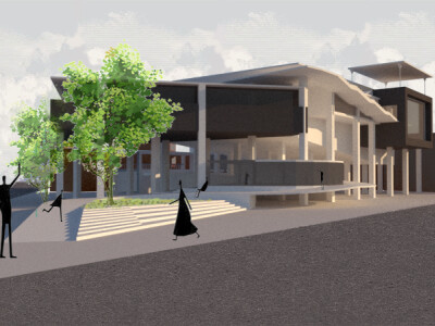 建築設計海報排版 渲染