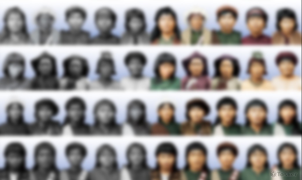 大批黑白轉彩照片(不方便公開，模糊處理)