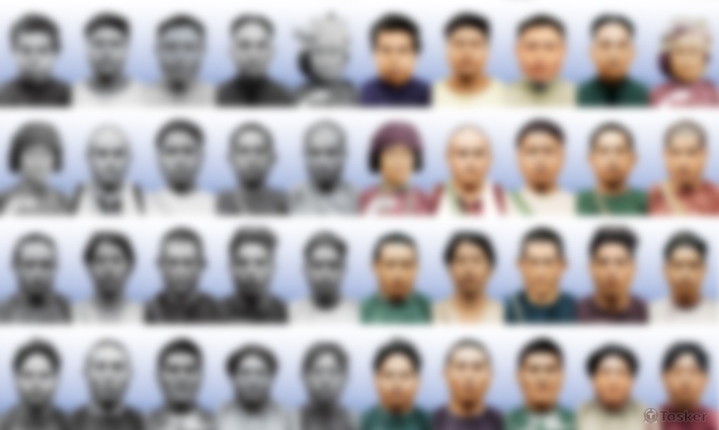 大批黑白轉彩照片(不方便公開，模糊處理)