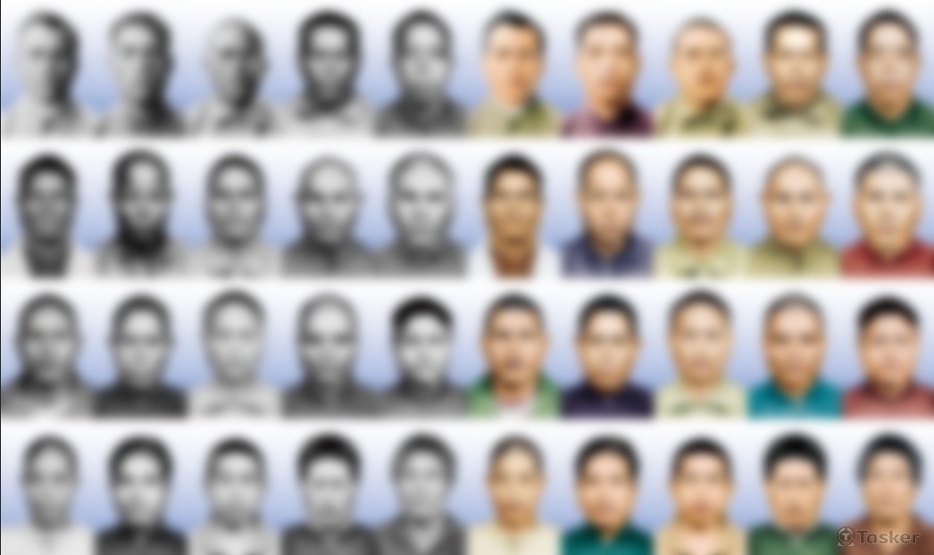 大批黑白轉彩照片(不方便公開，模糊處理)