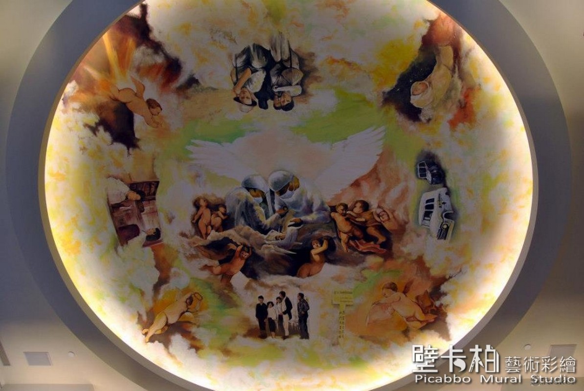 天花板彩繪-彰化二林基督教醫院- Line ID: c75342