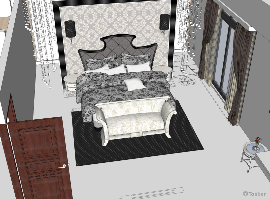 青埔袁公館主臥室床頭牆