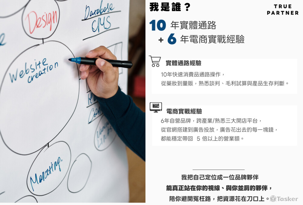 結合 10 年實體通路與 6 年電商實戰經驗，能同時看見線上與線下的盲點與機會。