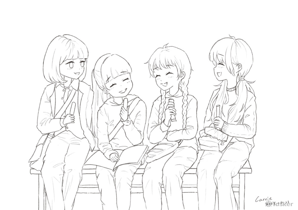 練習作品 日劇重啟人生上色前線稿