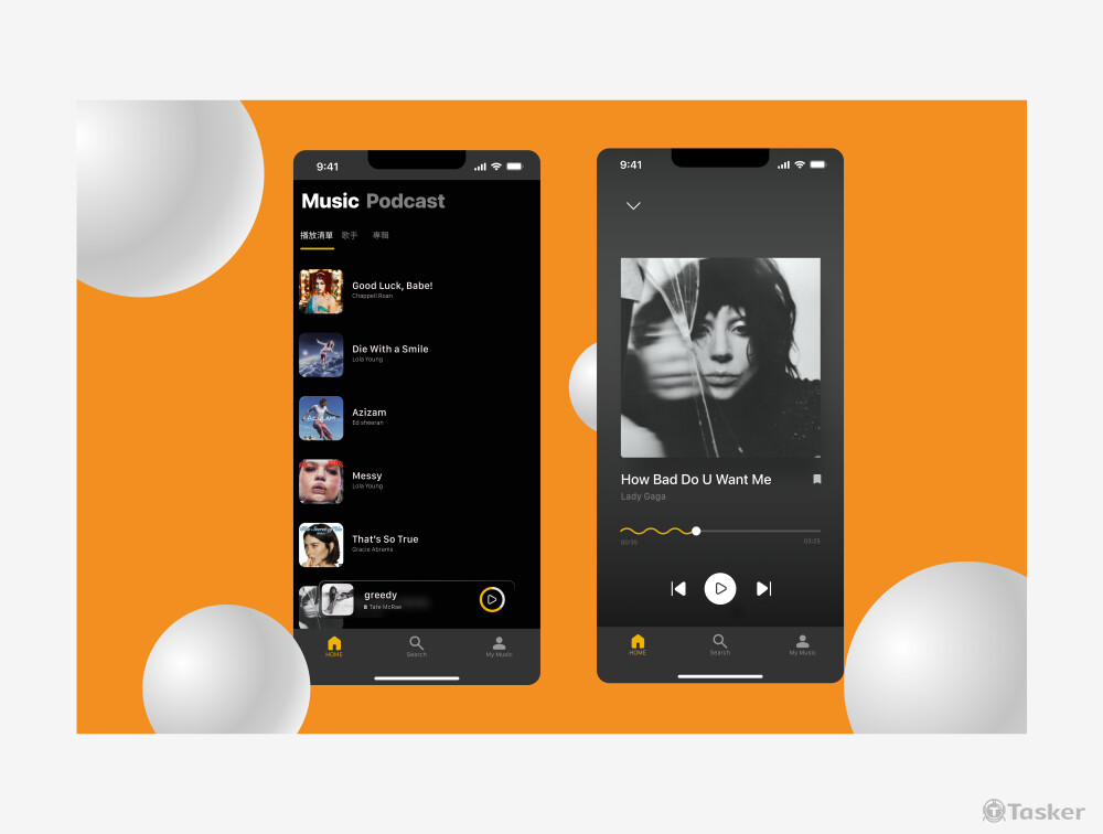 music app (page3、4)