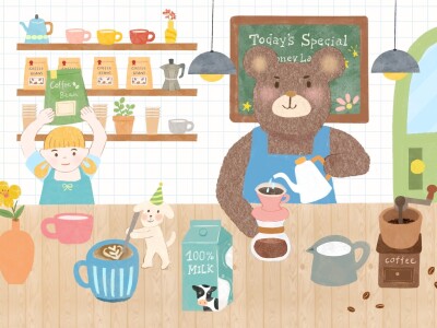 咖啡濾掛包、豆袋、紙袋插畫包裝