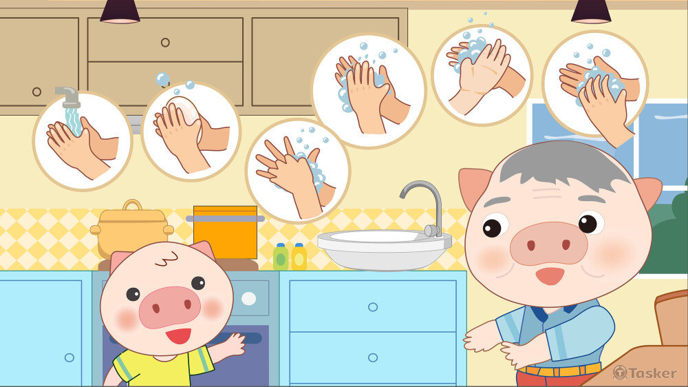 爺爺說洗手的方法