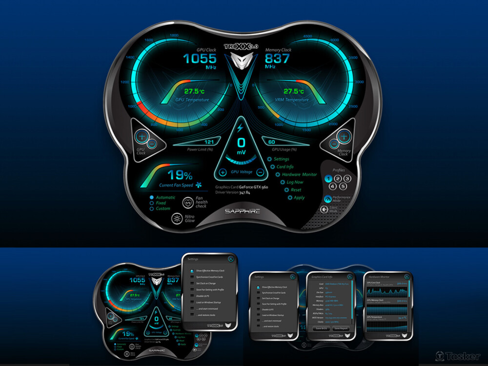 Sapphire 顯示卡操作介面
