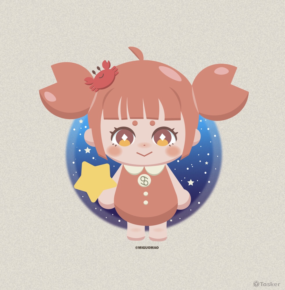 向量插畫_巨蟹座寶寶