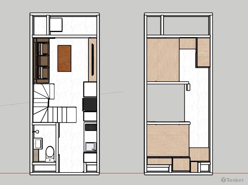 小面積9坪挑高2層設計1809