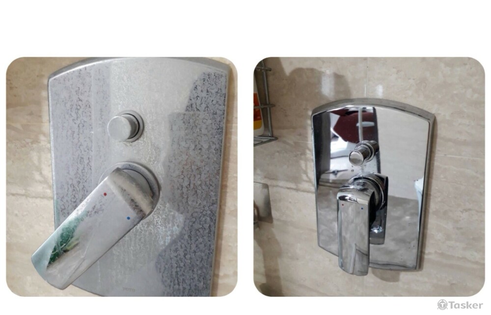 浴廁五金細部清潔前後~