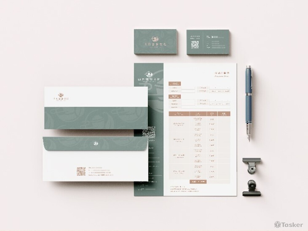 山月雲茶文化品牌訂購單及信封