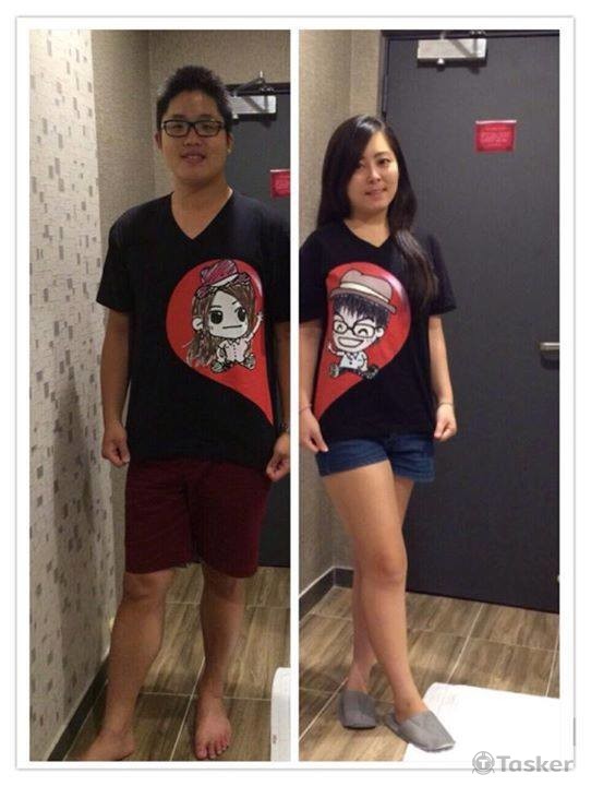 情侶Q版T恤設計