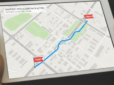 路線圖最短路線偵測與標示