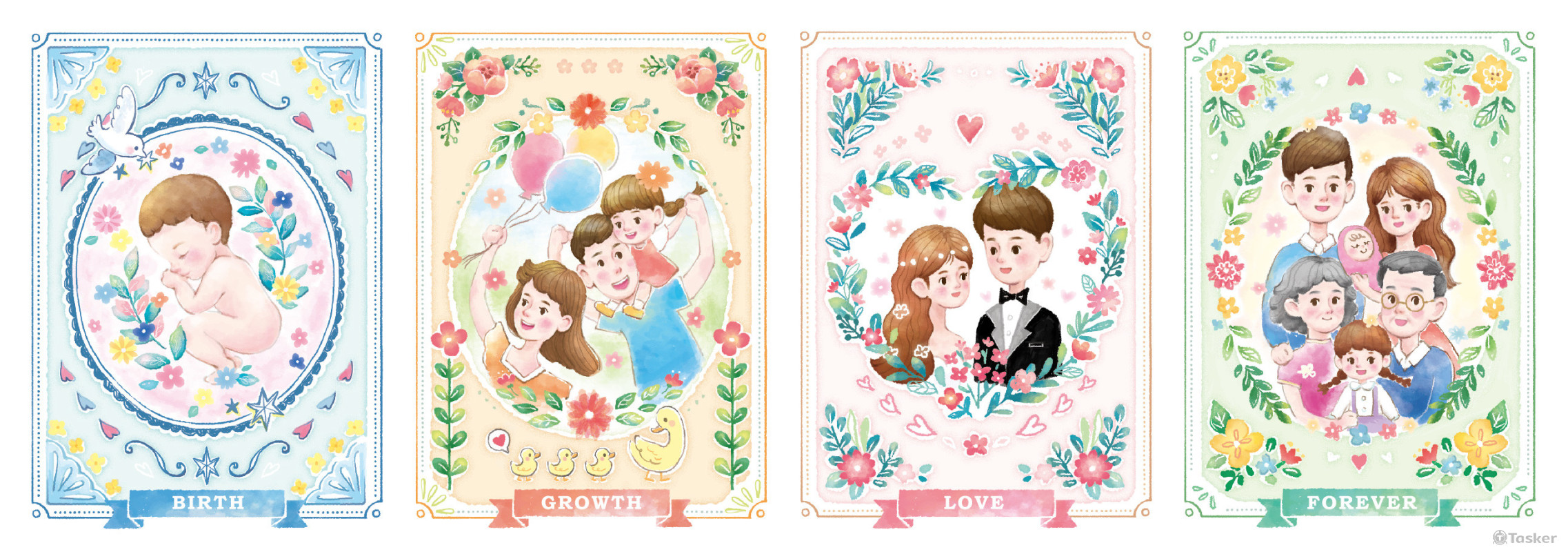 花田喜爆米花罐 插圖設計