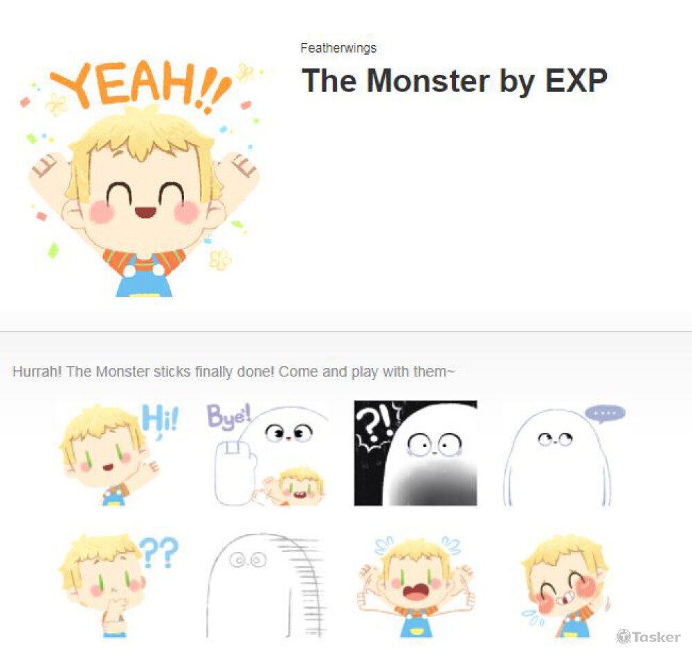 LINE 靜態貼圖｜怪獸與小男孩