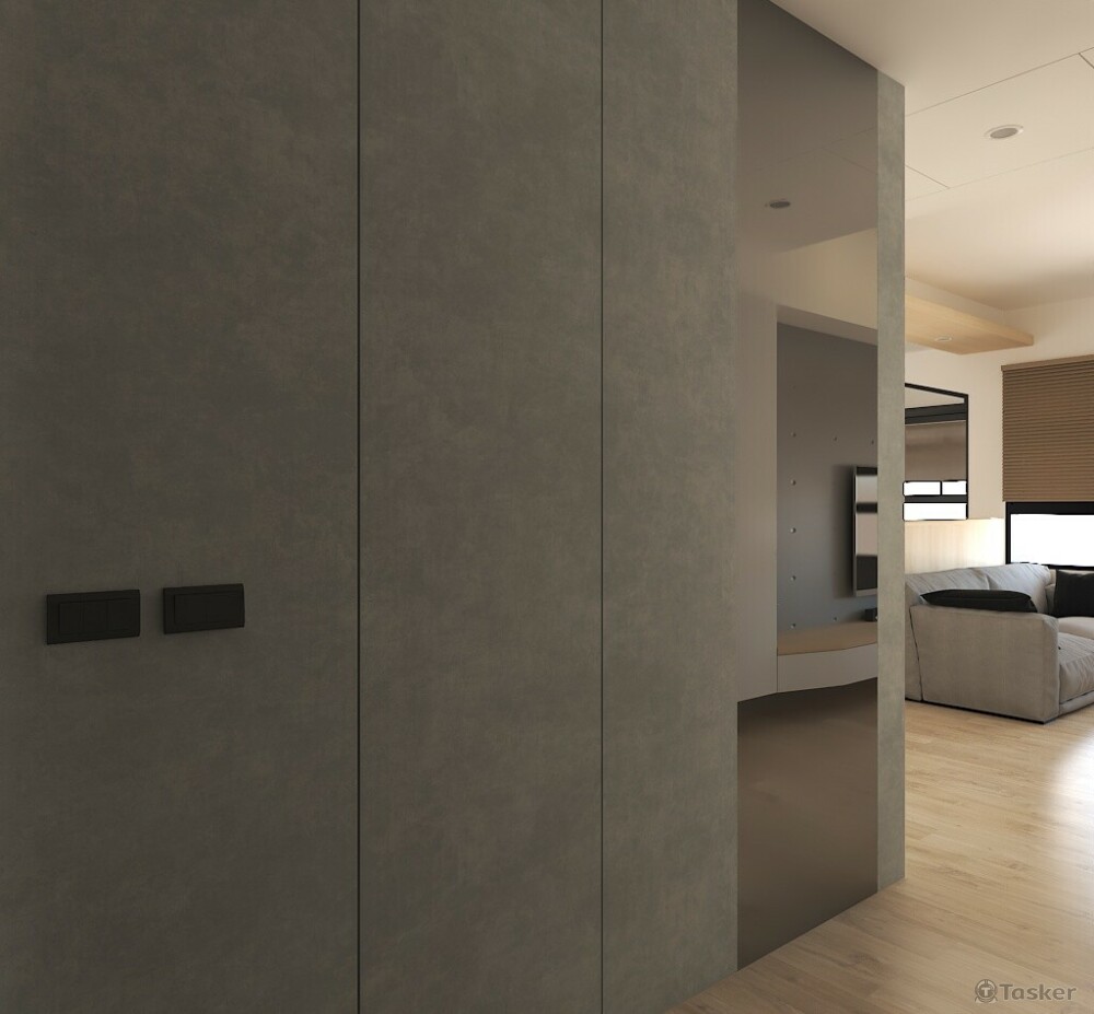 玄關處電箱造型牆/面刷斯曼特