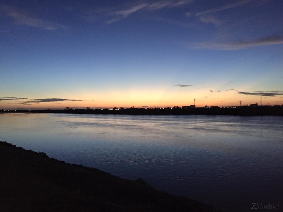 藍色系的夕陽