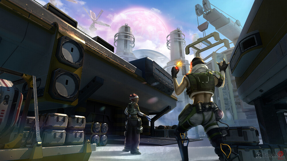 概念插畫，融合Kitbash和2D作畫技術