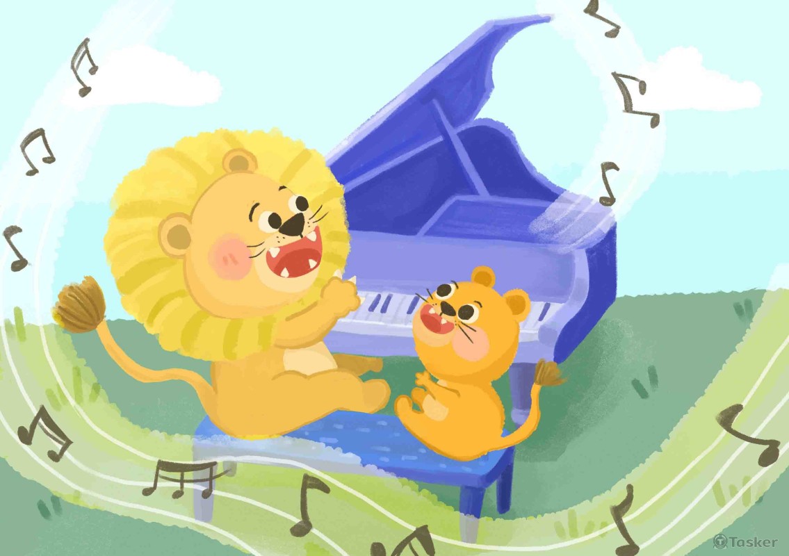 插圖 - 獅子彈鋼琴