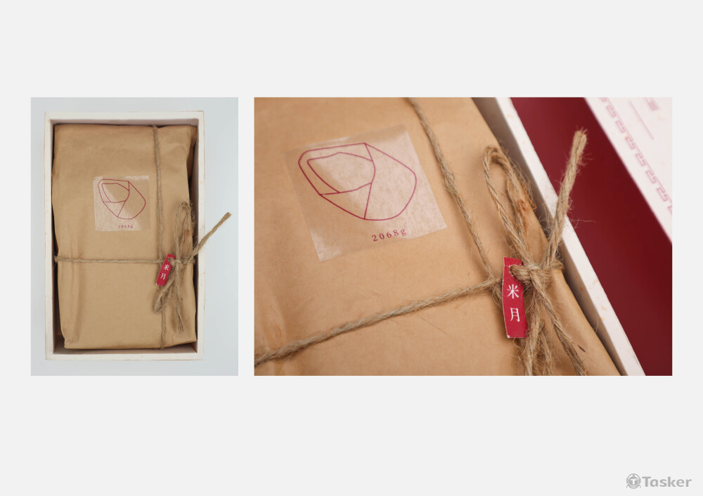 米的重量等同新生兒的體重，讓收到禮盒 的親朋好友也能感受幸福的重量。