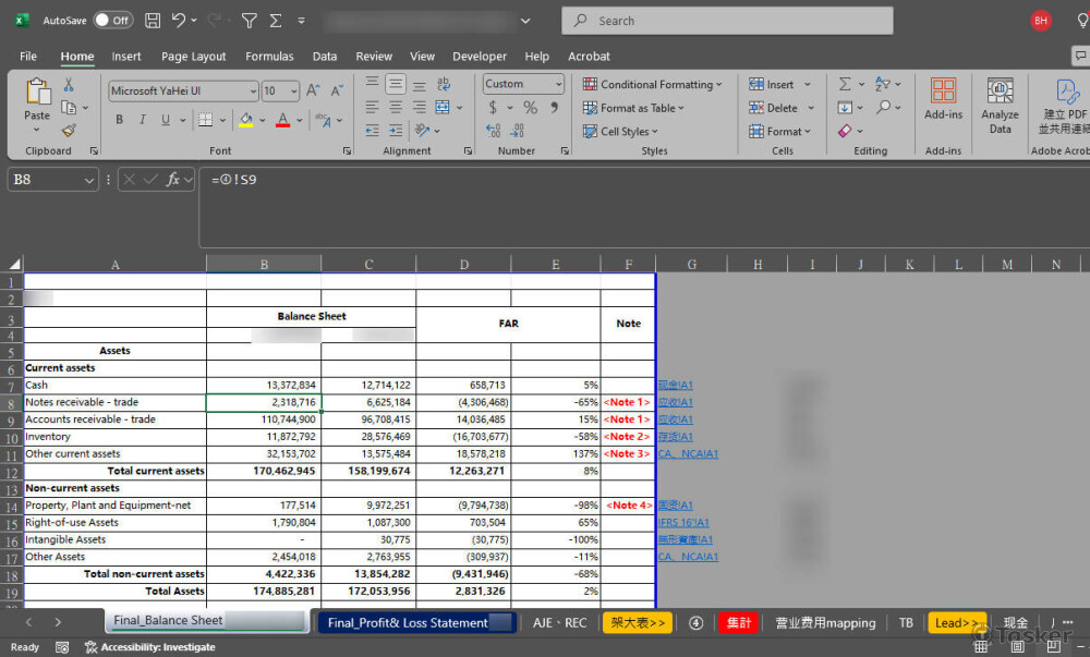 (公司) 自動化BS報表_PRC轉IFRS報表