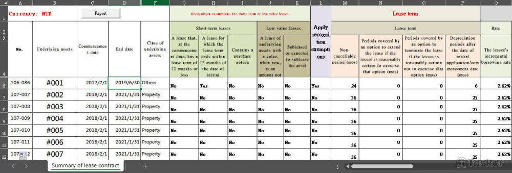 (公司) 自動化批次處理IFRS16合約(可達100筆合約以上)