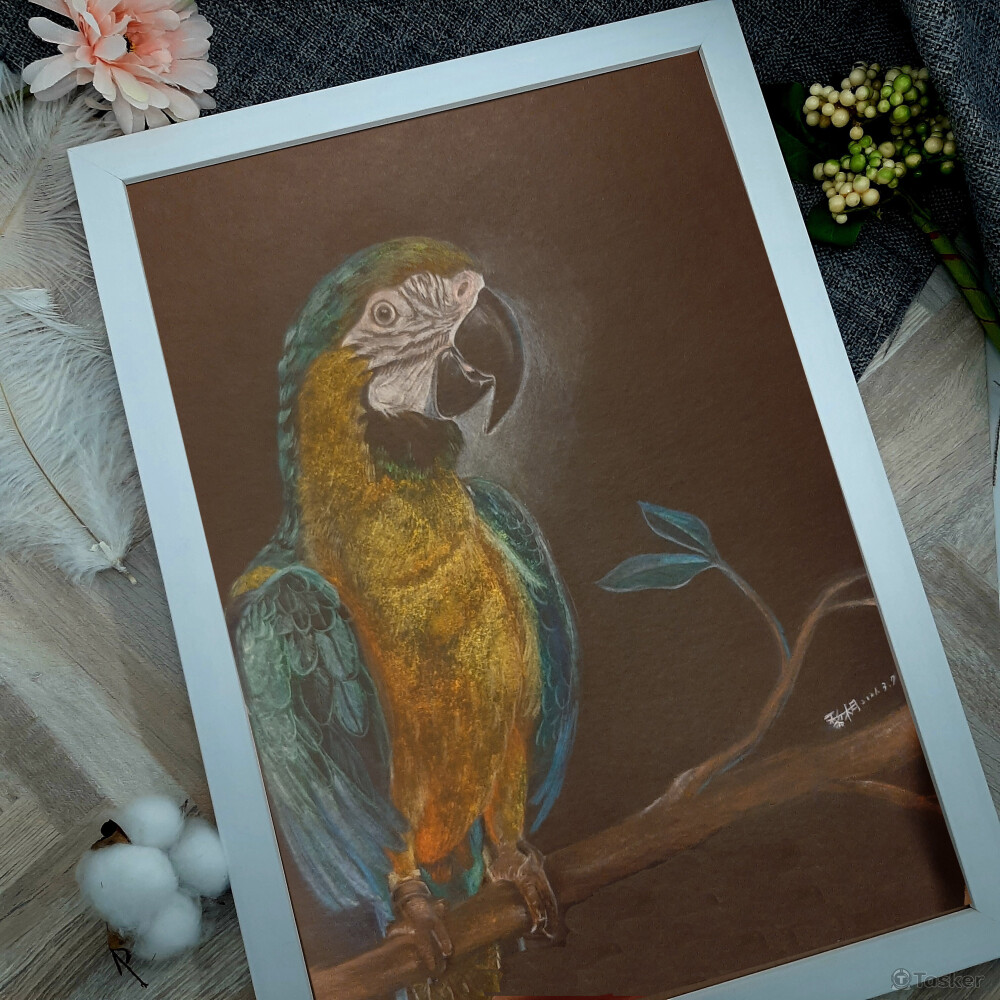 粉彩&色鉛筆，4開