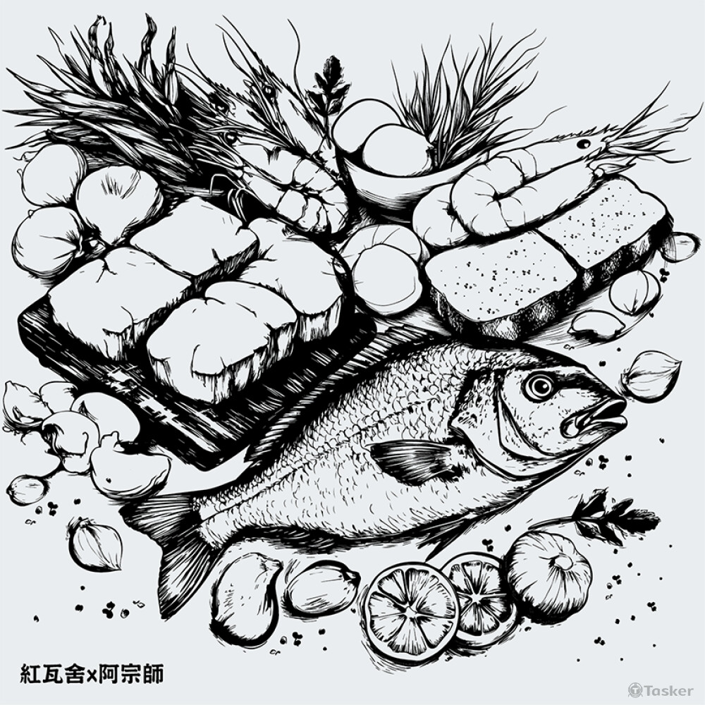 紅瓦舍x阿宗師 插畫