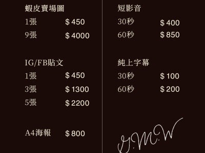 價目表與精華作品