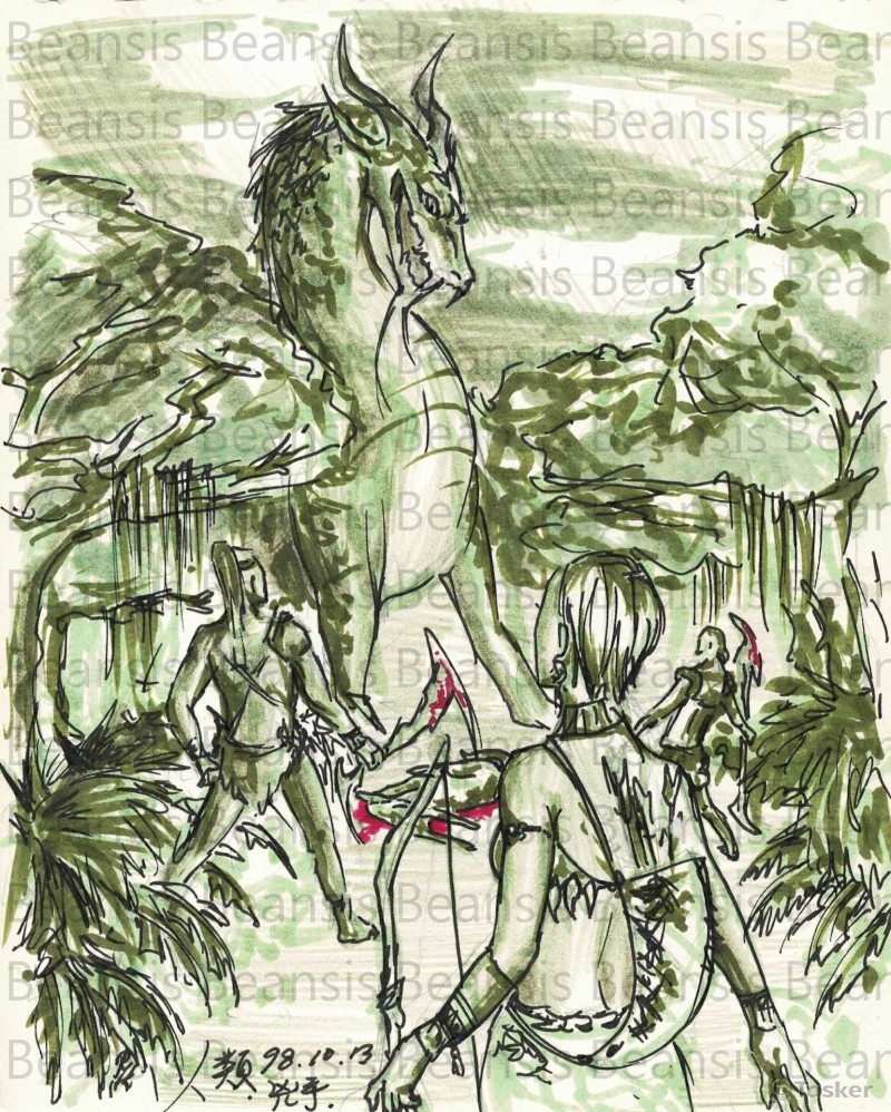 龍-故事灰階速寫