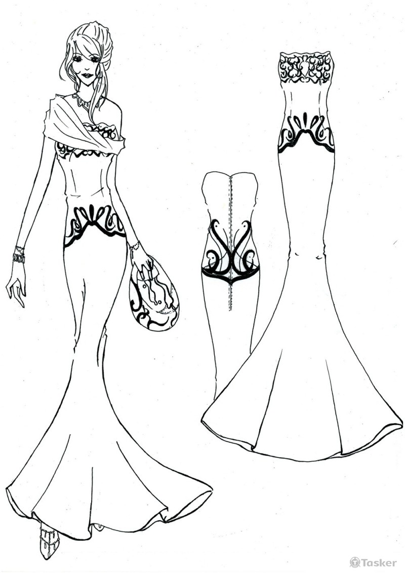 展示模特及服裝機械圖