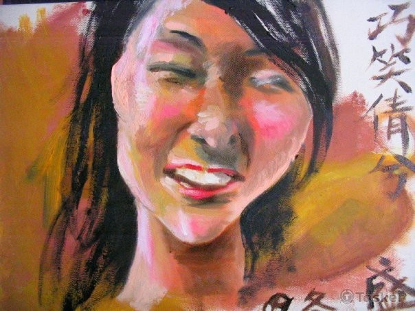 油畫--巧笑倩兮