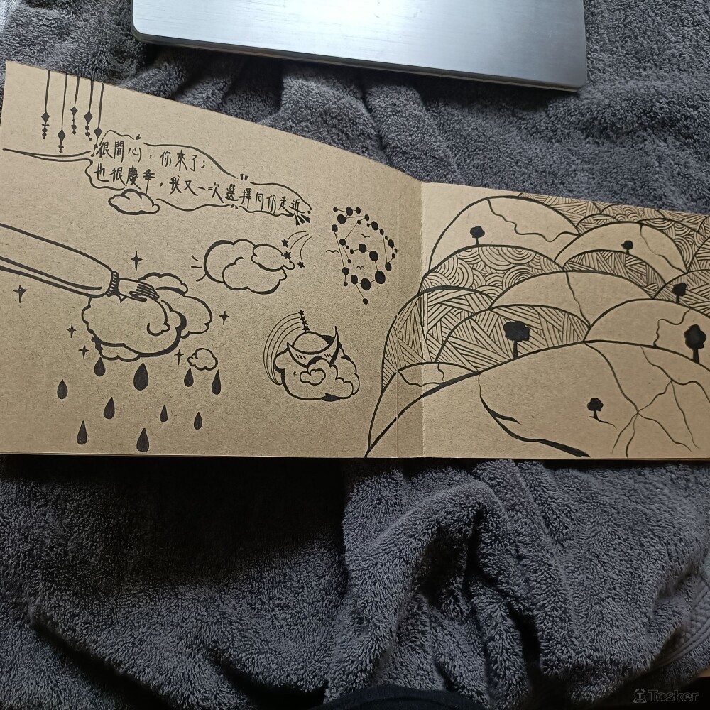 自己寫的文案+自己手繪的圖