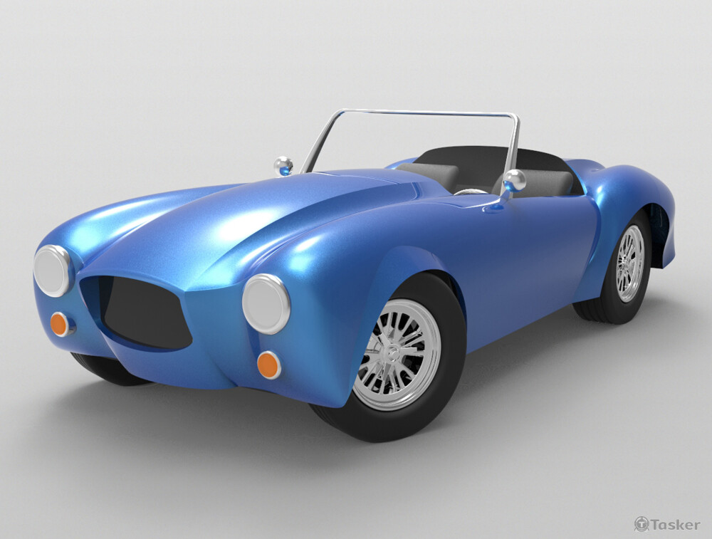 復古敞篷車 (藍)