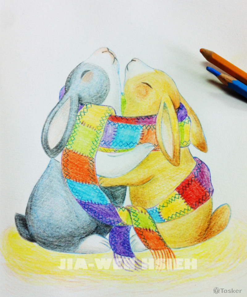 愛的抱抱(插畫)